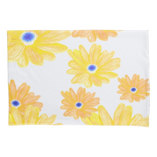 Summer Yellow Floral  Kussensloop (Voorkant-Links)