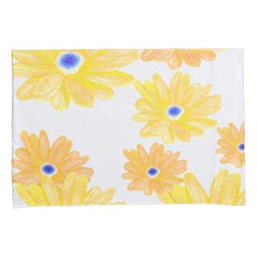 Summer Yellow Floral  Kussensloop (Voorkant-Rechts)