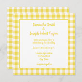 Summer Yellow Gingham Country Weddenschap Kaart (Voorkant / Achterkant)