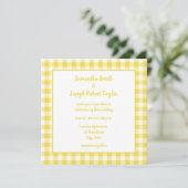 Summer Yellow Gingham Country Weddenschap Kaart (Staand voorkant)