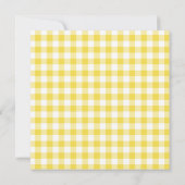 Summer Yellow Gingham Country Weddenschap Kaart (Achterkant)