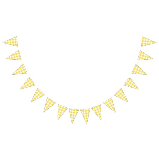 Summer Yellow Gingham Country Weddenschap Vlaggetjes (Alle)