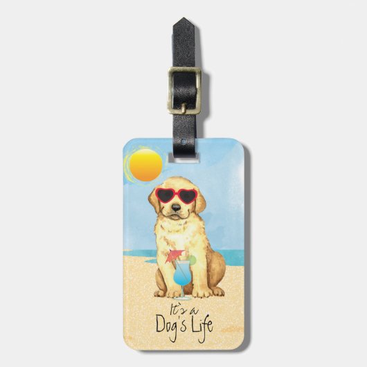 Summer Yellow Lab Bagagelabel (Voorkant verticaal)