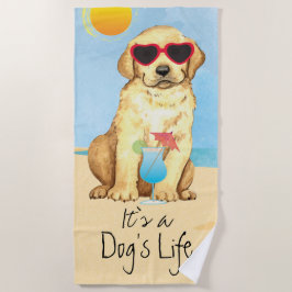 Summer Yellow Lab Beach Towel Strandlaken