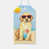 Summer Yellow Lab Gift Labels Cadeaulabel (Voorkant)