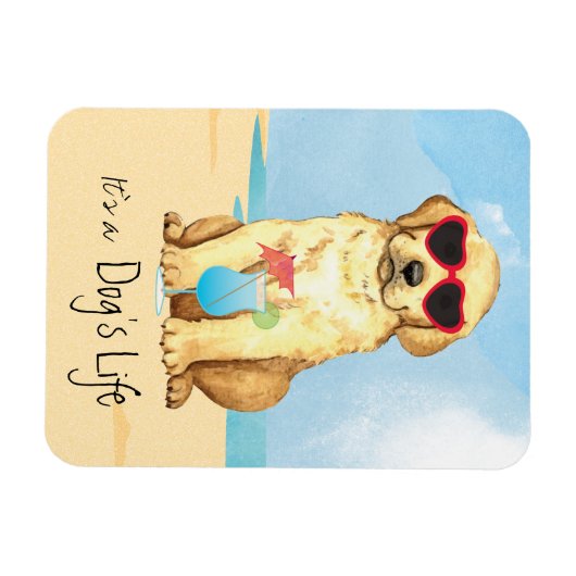 Summer Yellow Lab Magnet Magneet (Horizontaal)
