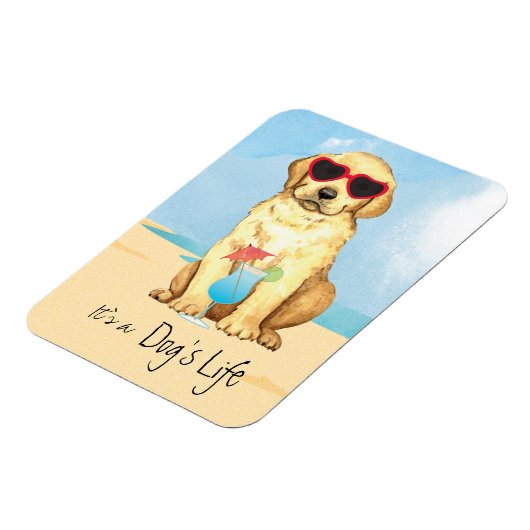 Summer Yellow Lab Magnet Magneet (Linkerzijde)