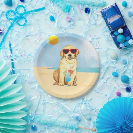 Summer Yellow Lab Paper Bord (Feest)