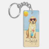 Summer Yellow Lab-Sleutelhanger Sleutelhanger (Voorkant Links)