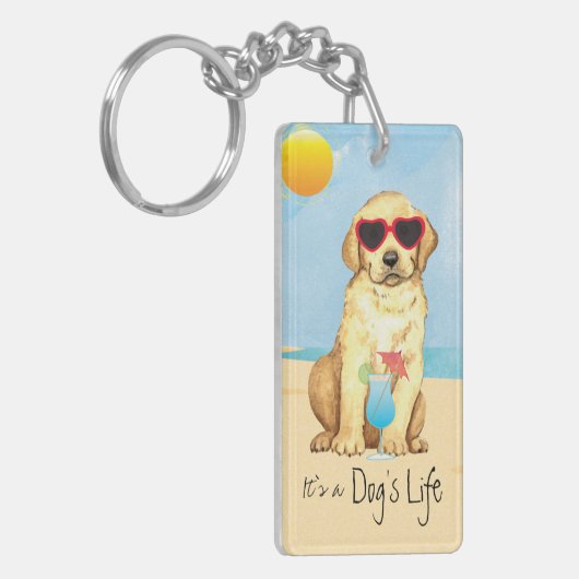 Summer Yellow Lab-Sleutelhanger Sleutelhanger (Voorkant Links)
