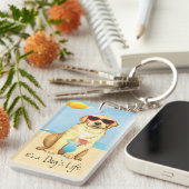 Summer Yellow Lab-Sleutelhanger Sleutelhanger (Voorkant Rechts)