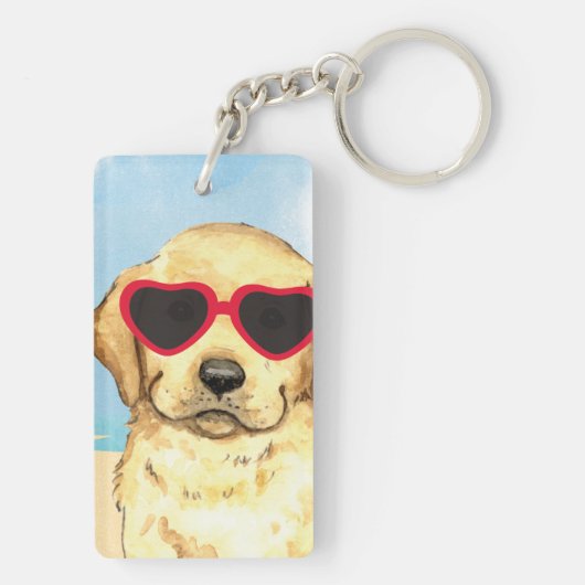 Summer Yellow Lab-Sleutelhanger Sleutelhanger (achterkant)