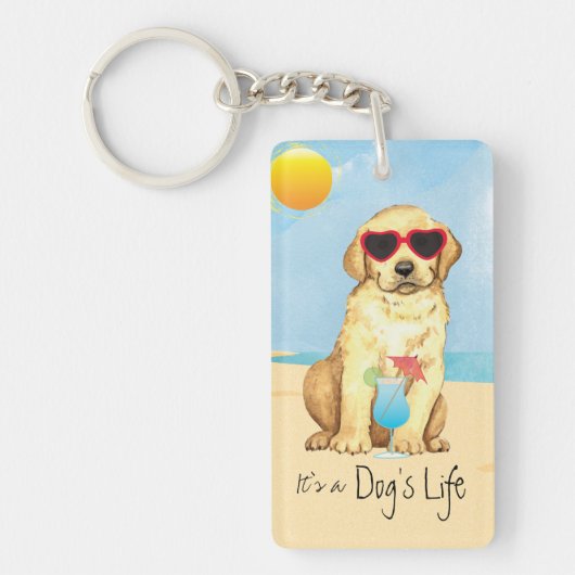 Summer Yellow Lab-Sleutelhanger Sleutelhanger (Voorkant)