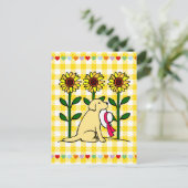 Summer Yellow Labrador met zonnebloemen Briefkaart (Staand voorkant)