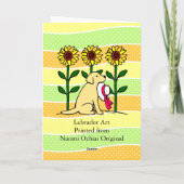 Summer Yellow Labrador met zonnebloemen Kaart (Achterkant)