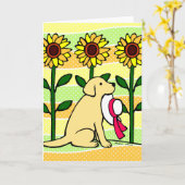 Summer Yellow Labrador met zonnebloemen Kaart (Gele Bloem)