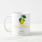 Summer Yellow Lemon Monogrammed Maid of Honor | Koffiemok (Links)