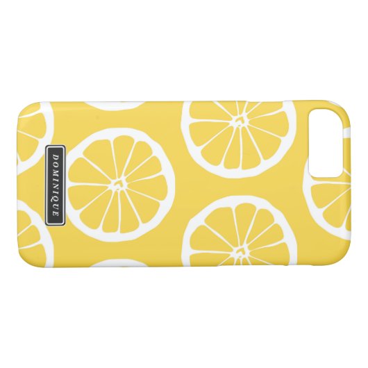 Summer Yellow Lemon Slices Pattern iPhone Case (Achterkant (Horizontaal))