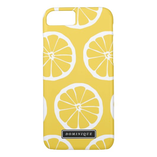 Summer Yellow Lemon Slices Pattern iPhone Case (Achterkant)