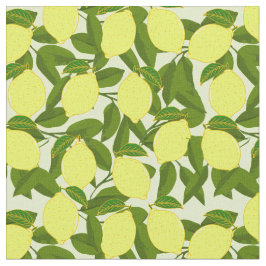 Summer Yellow Lemons Fruit Pattern Stof