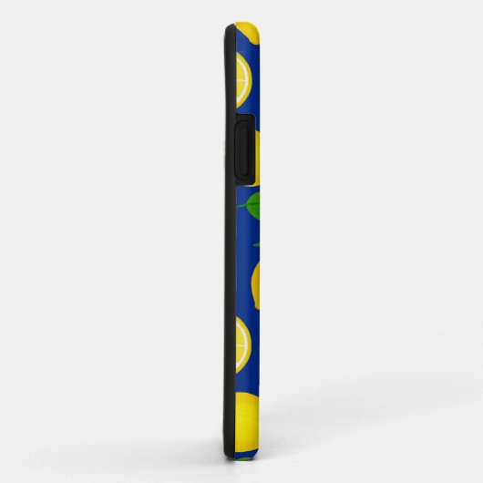 Summer Yellow Lemons met Royal Blue Pattern Case-Mate iPhone Case (Achterkant/rechts)