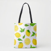 Summer Yellow Lemons Pattern Tote Bag (Voorkant)