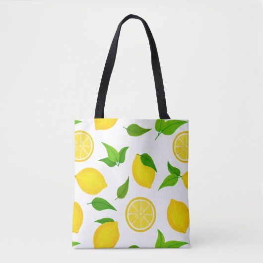 Summer Yellow Lemons Pattern Tote Bag (Voorkant)