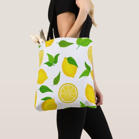 Summer Yellow Lemons Pattern Tote Bag (Dichtbij)