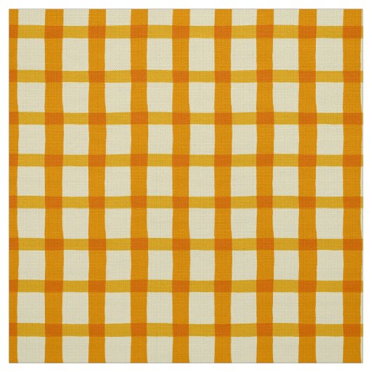 Summer Yellow Oranje Gingham Stof (Swatch)