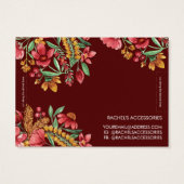 Summer Yellow Pink Red Floral Bracelet Display Visitekaartje (Achterkant)