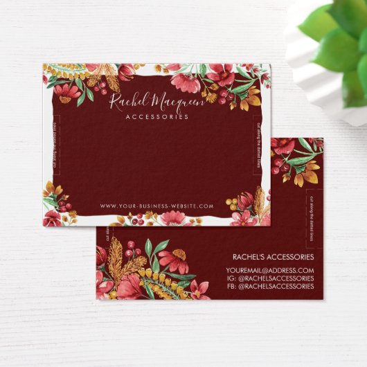 Summer Yellow Pink Red Floral Bracelet Display Visitekaartje (Bureau)