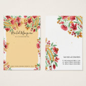 Summer Yellow Pink Red Floral Earring Display Visitekaartje (Voorkant /achterkant)