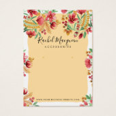 Summer Yellow Pink Red Floral Earring Display Visitekaartje (Voorkant)