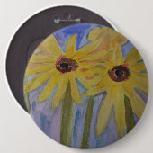 Summer Yellow Sunflower Badge Ronde Button 6,0 Cm (Voorkant /achterkant)
