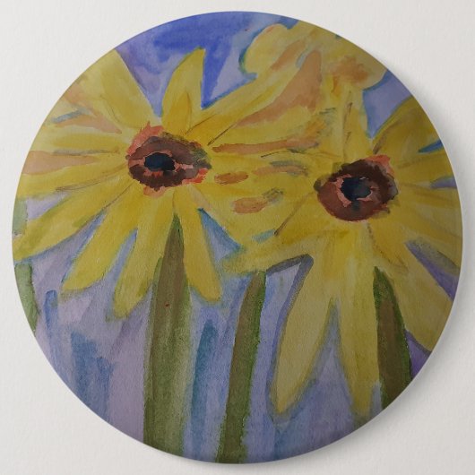 Summer Yellow Sunflower Badge Ronde Button 6,0 Cm (Voorkant)