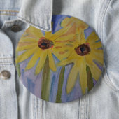 Summer Yellow Sunflower Badge Ronde Button 6,0 Cm (In situ)