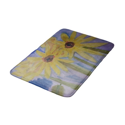 Summer Yellow Sunflower Bath Mat (Gekanteld)