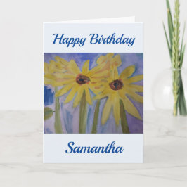 Summer Yellow Sunflower Birthday Kaart