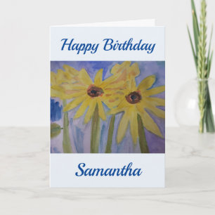 Summer Yellow Sunflower Birthday Kaart