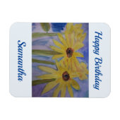 Summer Yellow Sunflower Birthday Magneet (Horizontaal)