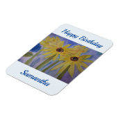 Summer Yellow Sunflower Birthday Magneet (Linkerzijde)