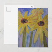 Summer Yellow Sunflower Briefkaart (Voorkant / Achterkant)