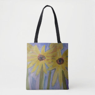 Summer Yellow Sunflower Canvas tas