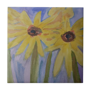 Summer Yellow Sunflower Ceramic Tile Tegeltje