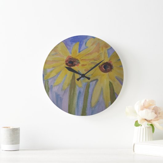 Summer Yellow Sunflower Clock Grote Klok (Huis)