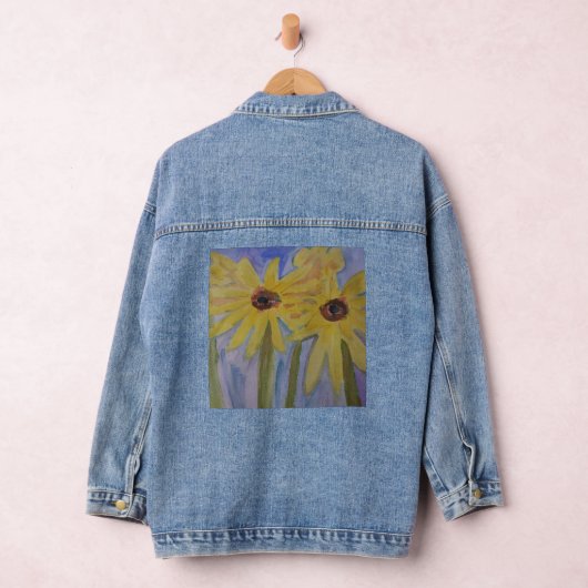 Summer Yellow Sunflower Denim Jacket (Hangar)