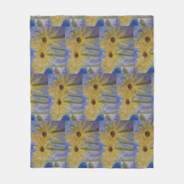 Summer Yellow Sunflower Fleece Deken