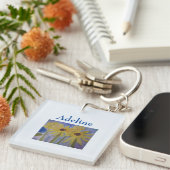 Summer Yellow Sunflower Gepersonaliseerd Sleutelhanger (Voorkant Rechts)