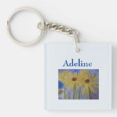 Summer Yellow Sunflower Gepersonaliseerd Sleutelhanger (voorkant)
