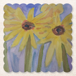 Summer Yellow Sunflower Kartonnen Onderzetters
